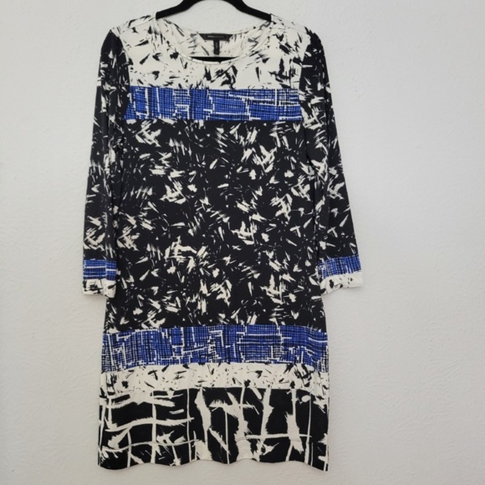 BCBGMAXAZRIA‎ Shift Dress Abstract Print Long Sleeve Casual Dress Size M